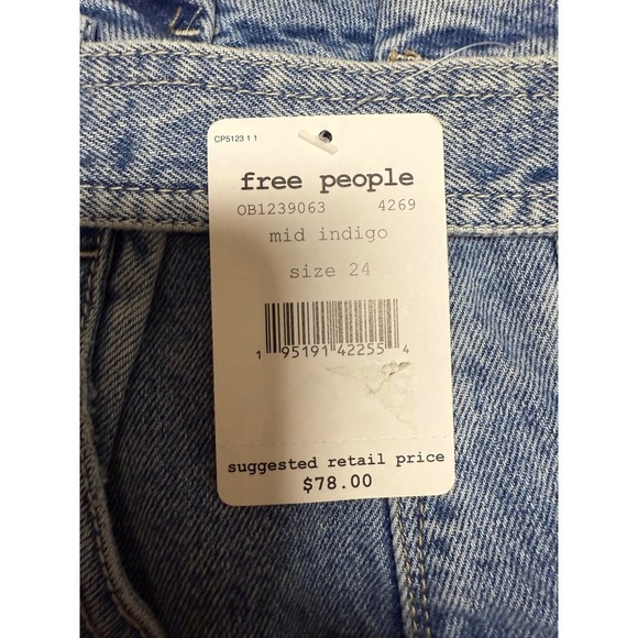 Free People East of Eden Denim Mini Skirt – Size 24 - Picture 8 of 8
